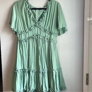 Magnolia Mint Ruffle Mini Dress